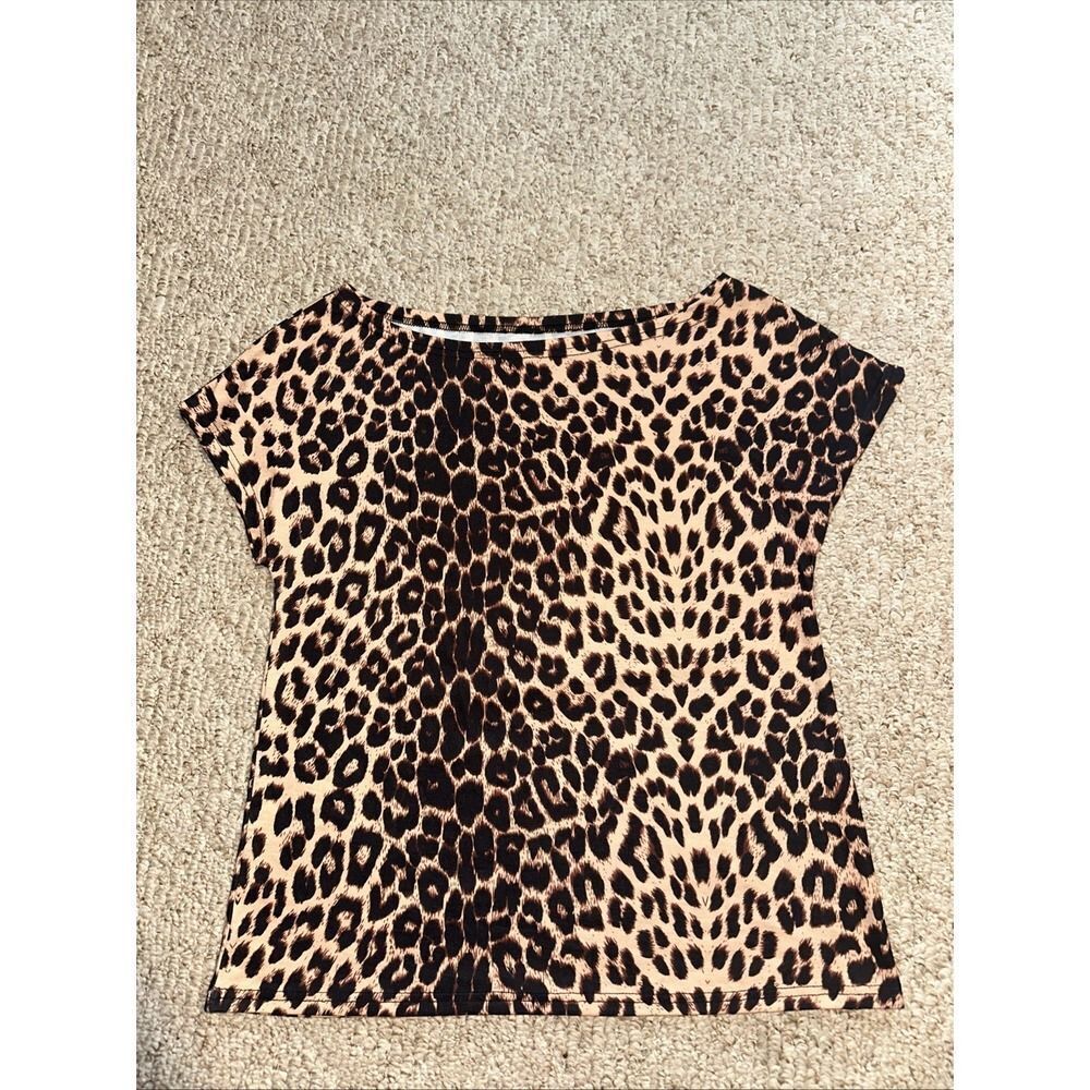 Woman's Cheetah Leopard Print Blouse Top Size Medium NWOT